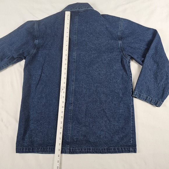 Vtg Mandal Bay Denim Jean Chore Barn Jacket Embroidered Apple Size XL - Picture 3 of 6